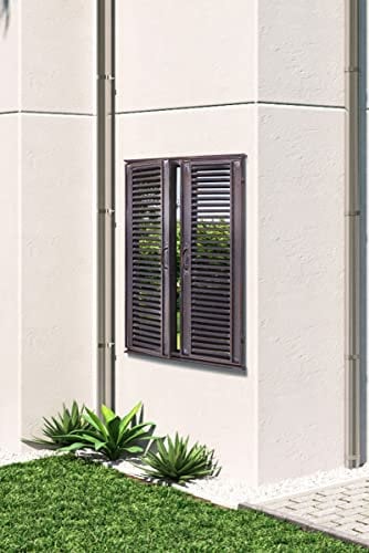 MirrorOutlet GM099 Spiegel, Metall, rustikal, für Tür, Fenster, Garten, Außenbereich, 90 x 60 cm, Öffnung bis 117 cm, Bronze