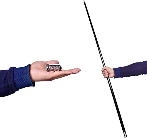 Bâton de poche magique en métal avec lien tutoriel vidéo Baguettes magiques pour magiciens scène gros plan tours de magie personnel de poche Accessoires Illusion Noir