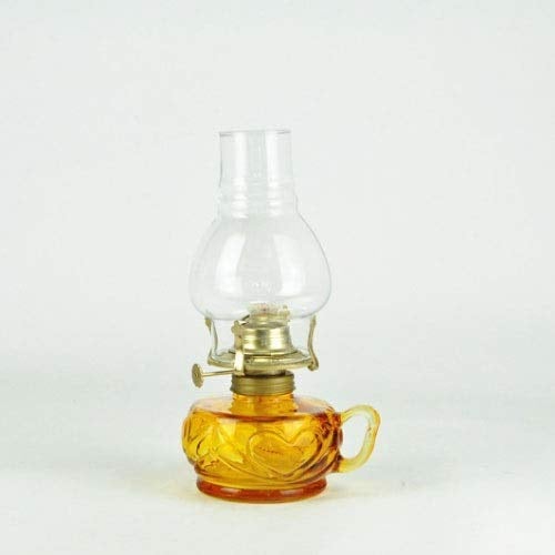 BOSUGE, Maison Ancienne Lampe à Kérosène Feu Lampe à Huile Lampe à Beurre Panne de Courant Luminaire de Secours Bougeoir en Verre Lanterne Verre Couleur/Rose (Color : Giallo)