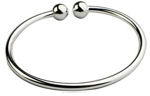 1pc Women 925 Sterling Silver Solid Bracciale Bracciale Aperto Gioielli Per Donne E Ragazze