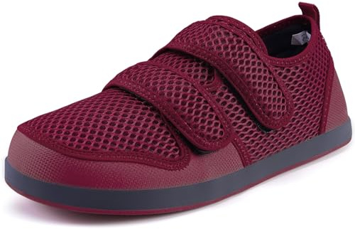 Hsyooes Chaussons Femme Hommes Chaussures Réglables Scratch Pantoufles Sandales Respirable Diabéthique Chaussons Orthopédique Anti-dérapante Edema Swollen House Sabots