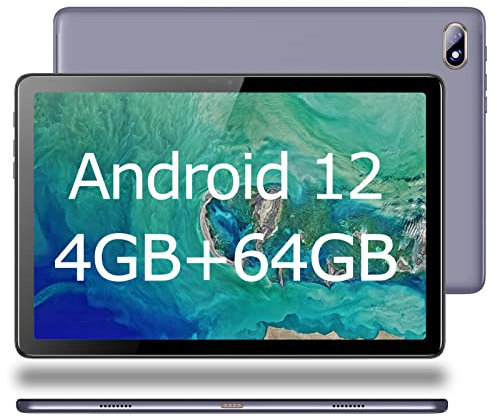 TPSPAD Tablette Tactile 10.1 Pouces Android 12, 4Go RAM 64Go ROM(128 Go Extensible),HD 1920×1200 IPS,1.6Ghz 2.4G WiFi,Bluetooth 4.2,Type-C,Caméra 2MP + 5MP,5000mAh