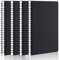 Yarotm Carnet Spirale A5 Petits Carreaux - 4 Cahiers à Spirales A5 Noir Couverture Rigide - 100g/m² Papier Notebook Spirale Petits Carreaux 5mm - Agenda Blocs Note Grid - A5 Carnets