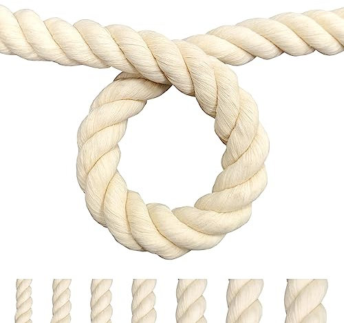 FOSER Corde en coton pour macramé, pour bricolage, projets décoratifs, jouets pour animaux de compagnie, 30 mm (2 m)