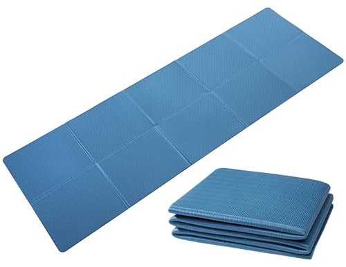 Good Nite Foldable Yoga Mat Non Slip Portable Exercise Fitness Gym Pilates Sport Travel Mat for Women Men 183 x 61 x 0.6 cm (Navy)