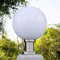 E27 Sockelleuchten Silber Modern Wegeleuchten IP44 Rostfreier Stahl Säule-Lampe Außen Säulenlampen Weiß Runde Ball Sockelleuchte Wasserdichte Acryl Terrasse Garten Stehlampe Rasenlicht Φ20cm
