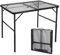 E EASTSTORM Tavolino Pieghevole da Campeggio 120×60cm，Tavolo Grigliato con Griglia in Metallo，2 Regolabili in Altezza Portatile per Picnic Giardino Balcone Mercato Barbecue Spiaggia