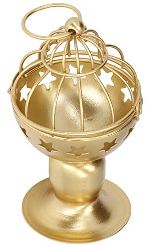 BEIJIALY Dekorativer Vogelkäfig-Kerzenhalter, Hängende Vogelkäfig-Laterne, Goldener Vintage-Kerzenständer, Votivhalter, Dekorative Tischdekoration für Hochzeit, Heimdekoration(B)