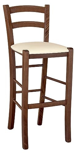 okAffareFatto di Zimbardi Costanza Hocker Venedig aus dunklem Nussbaumholz h 73 mit gepolstertem Sitz beige/creme