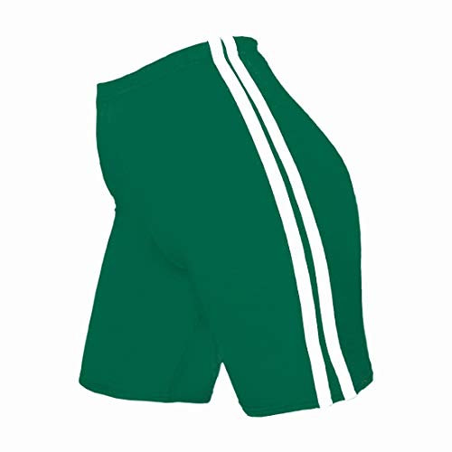Hamishkane® Womens Double Side Stripe Elasticated Waist Cycling Shorts Women Activewear Stretchy Yoga Fitness Gym Shorts, Summer Sports Skinny Hot Pants Bottle Green