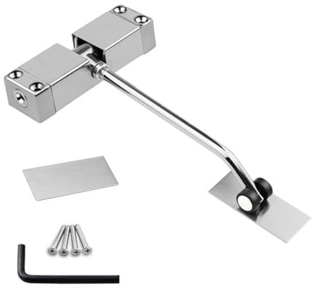Kirgizta Ferme Porte Automatique Réglable Groom Fermeture Porte en Alliage de Zinc, Ferme Porte à Ressort avec Tige de Réglage, Plaque de Montage et Vis pour Portes Jusqu'à 40 kg