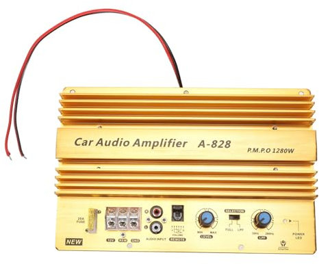 Carte D'amplificateur de Voiture, Carte D'amplificateur Haute Puissance Audio de Voiture Active 12 V 1280 W, Carte D'amplificateur de Basse Puissante Ultra Fine en Alliage