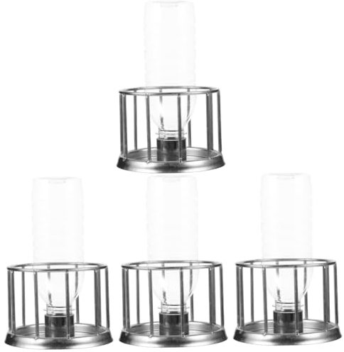 minkissy 4 Stück Wasserspender für Schildkröten Terrarium Tier Futternapf für Eidechsen Futterspender für Reptilien aus Metall Filter Zubringer Fressnapf Futterschale Aquarienausrüstung