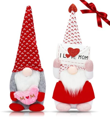 RANJIMA Geschenke für Mama Weihnachten, 2 Stück Wichtel Dekoration Plüschpuppen Süßer Zwerg Wichtel Figuren Basteln Deko für Valentinstag Muttertag Hochzeit Home Tisch, Geburtstagsgeschenk für Mama