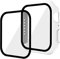 GANGANPRO 2 in 1 Design PC Custodia con Protezione Vetro Schermo Temperato per Apple Watch 4/5/6/SE,Ultrasottile Resistente Smartwatch Cover Graffi per iWatch 40mm Accessori - Bianco