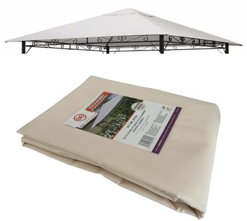 Telo Telone di Ricambio per Copertura Gazebo 300x300 cm 180 gr/mq colore beige con airvent Antivento