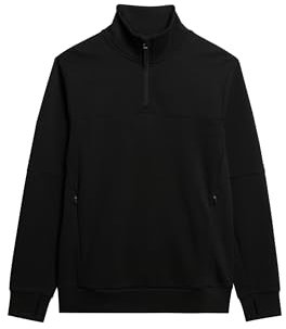 Superdry, Sweats TECH Half Zip, M2013961A, Black, S, Man, Adulto