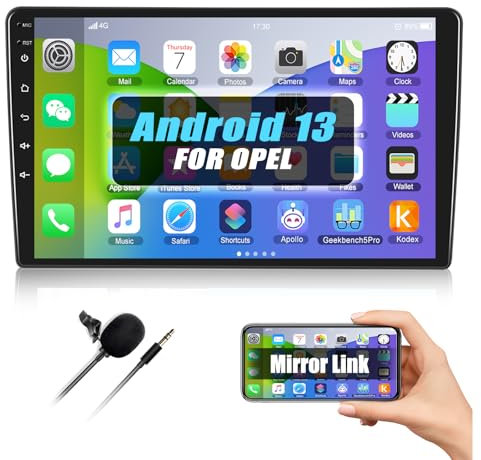 [1+32G] SIXWIN Android 13 Radio Coche para Opel Zafira y Astra 2005-2014, 9 Pulgadas Pantalla Táctil con Bluetooth/GPS/FM/RDS/WiFi/USB Enlace Espejo/Mandos en el Volante+Canbus