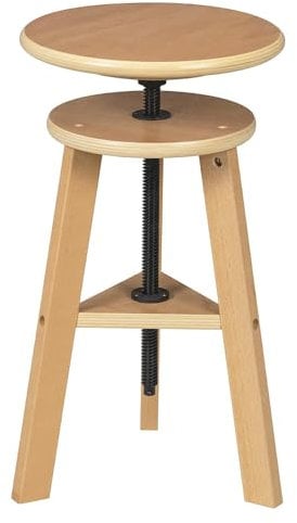 Paintersisters® Höhenverstellbarer Malhocker aus Buchenholz – Ideal für Künstler, Küche, Büro, Atelier, Zeichenhocker, Künstlerhocker, Barhocker