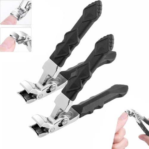 Dotmalls ClipMaster Pro Lot de 2 coupe-ongles d'orteils à long manche ergonomique à tête inclinée pour personnes âgées