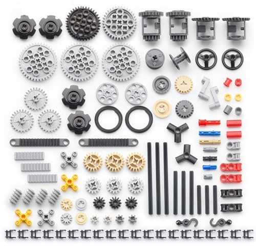 CENPEK Technic Ersatzteile, 116-teiliges Technic Zahnrad-Kettenglied-Verbindungsstück-Baustein-Set, Ersatzteile Mechanischer Zahnrad-Achsstift, gemischte Verpackung