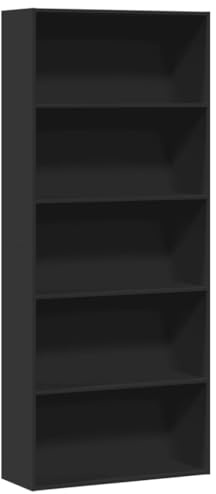 vidaXL Book Cabinet Black 80x30x189 cm Engineered Wood