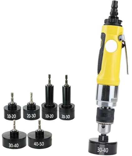 WFUAHA Pneumatic Capping Machine, Hand-Held Screw Capper, Handheld Bottle Screw Cap Tightener Torque, Bottle Cap Sealing Tool, with 6 Capping Head, Max Speed 2500RPM, for Φ10-50mm Plastic Bottle