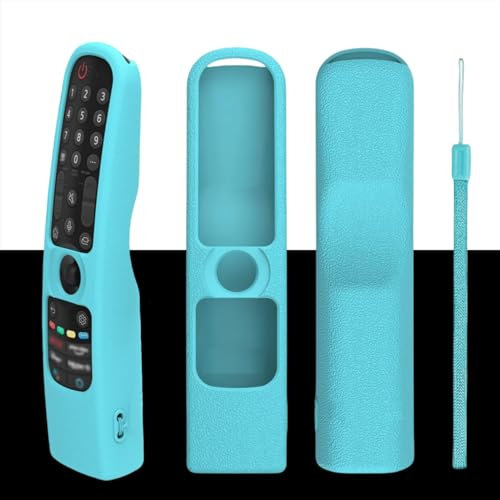 Silicone Case for LG MR21GA MR21GC Remote Control [Shockproof] Anti-Slip Protective Cover for LG MR22GA MR22GN MR23GA MR24GN Magic Remote 2021-2024 Case Sleeve Holder Protector Skin - Glow Blue
