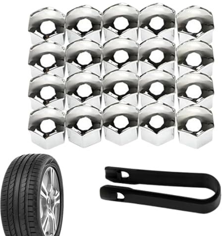 HunicandIU Capuchons d'écrou de Roue de Voiture, Couvercle de Boulon d'écrou de Roue - Jeu de Capuchons Cache-boulons | Couvercle Anti-poussière de Remplacement, Bouchon à vis de Pneu 17mm 19mm 21mm,
