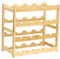 woodluv 4-Tier Bamboo Wine Rack, Wine Holder, Compact Wine Storage Stand, Bamboo Wine Organizer for Kitchen, Bar, or Countertop, Stylish Wine Holder with Easy Assembly