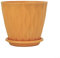 Lot de 5 pots de fleurs épais et ondulés avec supports pour intérieur et extérieur (orange)
