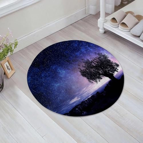 FSDGY Badvorleger Fußmatte Flauschig Teppich Badezimmerteppich Duschmatte für Bade & Wohnzimmer Schlafzimmer,Nachthimmel, Sternenhimmel Kosmos Sterne mit einem,60x60 cm