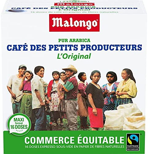 Savourez 16 dosettes Spresso MALONGO issues de petits producteurs pour un café intense et éthique- Lot De 3