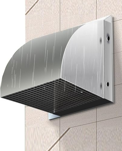 IMUNKT 6'' 10'' 12'' Exhaust Grille Wall Vent Cover Stainless Steel External Dryer Vent Cover, Square Air Vent, Kitchen Exhaust Fan Vents(380mm/15in)