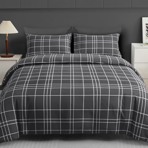 Grace King Size Duvet Cover Sets - Premium Microfiber Kingsize Duvet Cover Sets (220 x 230 cm) 3 PCs - Ultrasoft Hypoallergenic Reversible Bedding Set With Zipper Closure