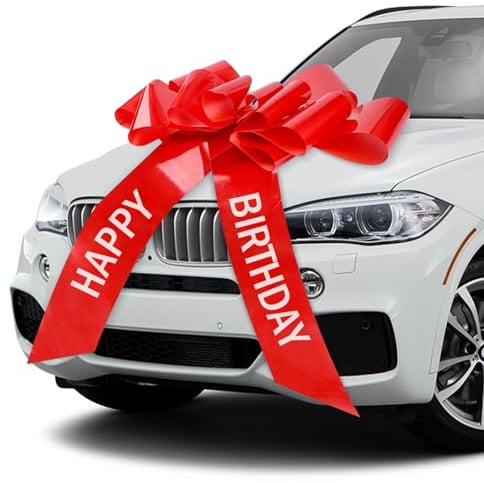 URHELP Riesige Rote Schleife, 76 cm / 30 Zoll Geschenkschleife, Große Schleife Geschenk Happy Birthday, Wiederverwendbar Schleife Dekoration für Geburtstagsparty, Auto, Hochzeit, Feier