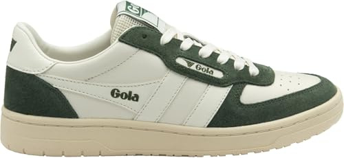 Gola Women's Hawk '89 Sneaker, Off White/Evergreen/Off White, 9 UK