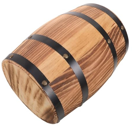 HEMOTON Retro Hocker Aus Massivholz Im Fass Stil Rustikaler Holzhocker Im Landhausstil Ideal Als Nachttischhocker Oder Werkstatthocker