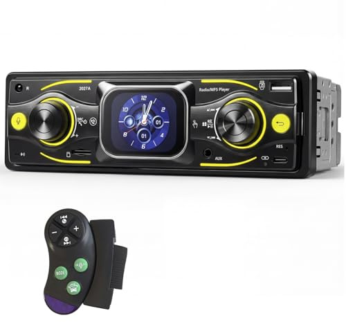 Ohradio Radio Coche 1 DIN Bluetooth FM USB SD AUX Manos Libres | Pantalla Táctil. Iluminación 7 Colores. Carga Rápida