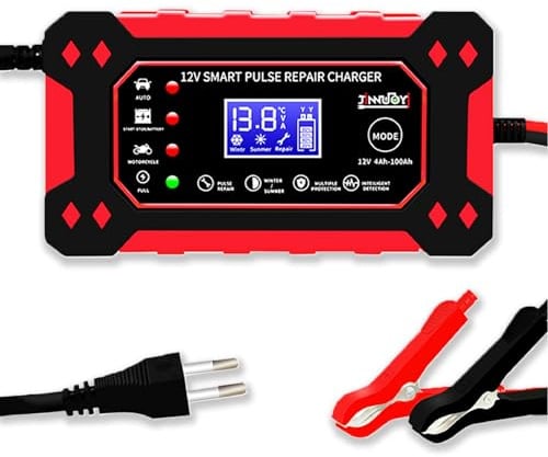 ZKSJFU Motorbike Battery Charger for Triumph Street Triple 675 765, Intelligent Maintainer with Digital LCD Touch Display, Seasonal Charging