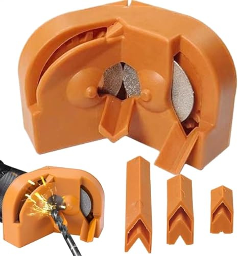 Drill Bit Sharpener, Portable Sharpener for Power, Multipurpose Bit Grinding Tool, Quick Sharpening Attachment with 3 Guide Blocks, for DIY Enthusiasts Workshop Use