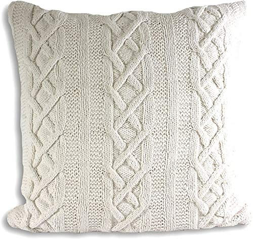 Paoletti ARAN C/CASE 55X55 CREAM, baumwolle, Sahne, 55x55cm