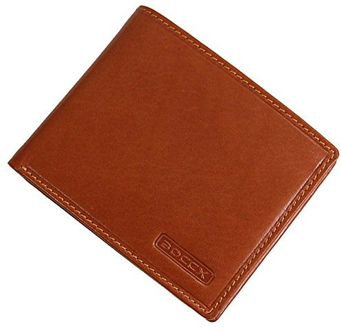 BOCCX Herren Minibörse Leder Geldbeutel Portemonnaie Geldbörse (Cognac)