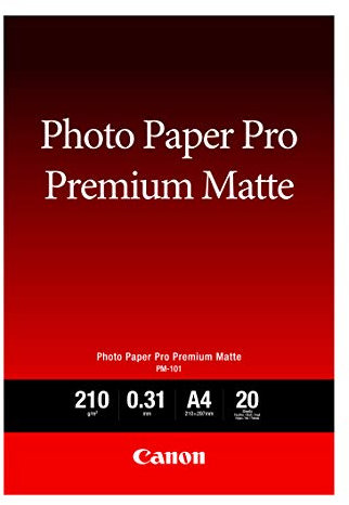 Canon Fotopapier PM-101 Premium matt - DIN A4, 20 Blatt (210 g/qm) für Tintenstrahldrucker, a4 / 20 seiten, 8657B005