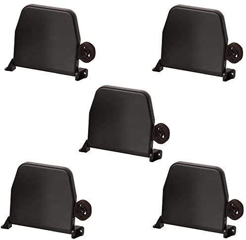 Rollwin 5x Rolladen Gurtwickler Aufputz - aus Deutschland - 155mm Lochabstand Braun Mini Rollladen Aufwickler mit 5m Gurt 14mm inklusive Rolladengurt