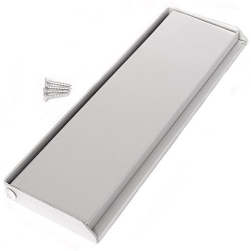 10x 10 Front Door Spring Letter Box + Fixings | Modern Silver Finish