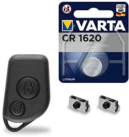 Boitier Clé Coque Plip Télécommande Peugeot 106 ✚ Switch ✚ Pile CR1620 VARTA - Kit iRace Keys®