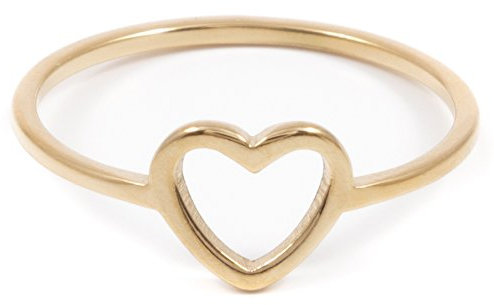 Happiness Boutique Damen Herz Ring in Goldfarbe | Edelstahl Ring mit Herz Minimalist Schmuck