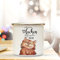 ilka parey wandtattoo-welt Emaille Becher Camping Tasse mit Katze & Spruch wenn wir lachen... Kaffeetasse Geschenk Kaffeebecher eb96