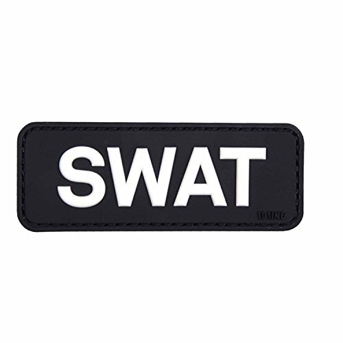 Patch 3D SWAT Abzeichen 3 x 8 cm Inklusive Gegenstück Aufnäher, Ausrüstung Karneval Fasching
